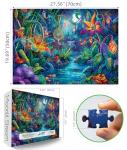 Fantasy Garden 1000 Piece Puzzle for Adults Beautiful Enchanted Forest Night Scene Colorful Jigsaw Puzzles with Letters on Back Hard Impossible Difficult Challenging Family Puzzle(27.5"X19.6")