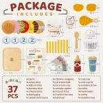 Wooden Play Food for Toddlers Pretend Play Sets 3-5 Year Old Food Toy Kitchen Accessories Birthday Gift for 3 Year Old Girl Boy 2-4 Age 4 5 6 Wood Educational Toys