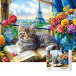 Jigsaw Puzzles 1000 Pieces - WISHDIAM Puzzles for Adults - Cats Kitten Pets Animal Lovers Impossible Hard Difficult Challenging Puzzles for Home Decor Birthday Party Gifts Toy (Shadow of Paris)