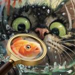 XURLEQ Curious Cat Fish Jigsaw Puzzles 1000 Pieces for Adults -Challenging Funny Kitten Terrified Fish Art, Premium Matte Finish, 27.56 x 19.68 Inches, Perfect for Game Nights