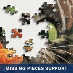XURLEQ Curious Cat Fish Jigsaw Puzzles 1000 Pieces for Adults -Challenging Funny Kitten Terrified Fish Art, Premium Matte Finish, 27.56 x 19.68 Inches, Perfect for Game Nights