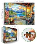 Lake Village 1000 Piece Jigsaw Puzzle for Adults Sunset Nature Scene Colorful Landscape Puzzle Challenging Family Puzzle Perfect for Game Nights (27.5"X19.6")