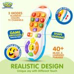 JOYIN Baby Toys 6-12 Months - TV Remote Control Toy with 40+ Music and Learning Phrases & Volume Control, Birthday Gift for Todder Girls Boys