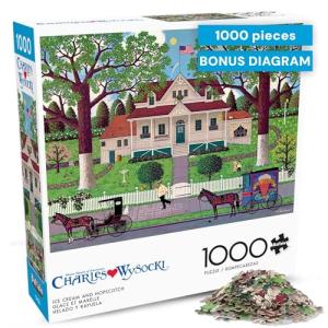 Buffalo Games Ice Cream and Hopscotch Jigsaw Puzzle – 1000 Piece Puzzle for Adults, Classic Americana Art by Charles Wysocki