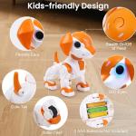 IQKidz Remote Control Robot Toys Dog for Kids Age 3-8, RC Smart Walking Electronic Pet Dog Toy with Light Eyes, Dancing and Music, Gift Ideas for Toddler Boys and Girls 4 5 6 7 Year Old