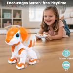 IQKidz Remote Control Robot Toys Dog for Kids Age 3-8, RC Smart Walking Electronic Pet Dog Toy with Light Eyes, Dancing and Music, Gift Ideas for Toddler Boys and Girls 4 5 6 7 Year Old
