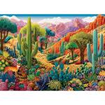 500 Piece Jigsaw Puzzles for Adults, Colorful Desert 500 Piece Puzzle, Vibrant Landscape with Cacti, Fox and Mountains Jigsaw Puzzles, Relaxing Gift for Adults, Seniors, 20.5 x 15 in