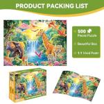 500 Piece Puzzle for Adults, Rainforest Animals Jigsaw Puzzle, Challenging Nature Puzzle Game, Recycled Cardboard, Home Wall Art Decor, Birthday Gift for Teens, Adults, Seniors – 20.5 x 15 Inch