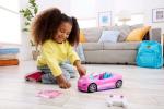 Hot Wheels Barbie RC Toy Car, Remote-Control Pink Convertible, Can Hold 2 Barbie Fashion Dolls & Trunk Opens for Storage, Sticker Sheet for Customizing