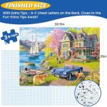 500 Pieces Puzzle for Adults,Lake Vacation Puzzle,House and Dogs Landscape Jigsaw Puzzles 500 Pieces,Challenging Game Home Decor Birthday Party Gift Toy for Adults Seniors 20.5 * 15 in