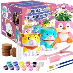yasest Paint & Plant Flower Growing Kit for Kids - 4 Set DIY Animal Pattern Ceramic Painting Kit, Kids Gardening Set, Arts & Crafts for Ages 8-12, Birthday Gifts for 5 6 7 8 9 10 11 12 Year Old Girl
