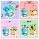 yasest Paint & Plant Flower Growing Kit for Kids - 4 Set DIY Animal Pattern Ceramic Painting Kit, Kids Gardening Set, Arts & Crafts for Ages 8-12, Birthday Gifts for 5 6 7 8 9 10 11 12 Year Old Girl