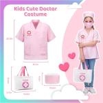 Meland Toy Doctor Kit for Girls, Pretend Play Toy Doctor Set with Dog , Carrying Bag, Stethoscope & Dress Up Costume Gift for Kids Toddlers Ages 3 4 5 6 Year Old for Role Play