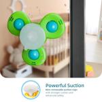 LiKee Strong Suction Cup Fidget Rotating Sensory Bath Toys for Baby Christmas Stocking Stuffers, Airplane Car Travel Table & Window Toys for Toddler Boys and Girls, 10+ Months