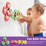 LiKee Strong Suction Cup Fidget Rotating Sensory Bath Toys for Baby Christmas Stocking Stuffers, Airplane Car Travel Table & Window Toys for Toddler Boys and Girls, 10+ Months