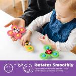LiKee Strong Suction Cup Fidget Rotating Sensory Bath Toys for Baby Christmas Stocking Stuffers, Airplane Car Travel Table & Window Toys for Toddler Boys and Girls, 10+ Months
