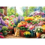 Blueforest 300 Piece Jigsaw Puzzle for Adults - Cute Kitten & Flower Garden, 17x11 Inch, Cardboard, Fun & Relaxing Puzzles for Stress Relief