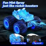 AUUGUU Remote Control Car, 2.4GHz Monster Trucks Toys with Light Spray, Birthday Gift for Kids 3 4 5 6 7 8, All Terrain RC Cars, Toddler Toys for Boys Girls 3+ Year Old