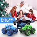 AUUGUU Remote Control Car, 2.4GHz Monster Trucks Toys with Light Spray, Birthday Gift for Kids 3 4 5 6 7 8, All Terrain RC Cars, Toddler Toys for Boys Girls 3+ Year Old