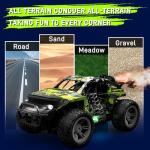 WRTWRT 1:18 RC Monster Truck for Boys, Kids 4-7-8-12, All-Terrain Off-Road Remote Control Car with LED Lights & Spray, 40 Min Playtime, 2.4GHz Fast Response Graffiti Jeep Toy Gift RC Car for Kids