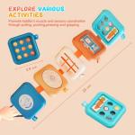 SOSUSHOE Busy Board for 1 Year Old, Travel Toys for Toddler 1-3 on Plane Car, Montessori Busy Board Busy Cube, Toys for 1 Year Old Boy Girl, Easter Basket Stuffers for Toddler