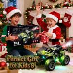 WRTWRT 1:18 RC Monster Truck for Boys, Kids 4-7-8-12, All-Terrain Off-Road Remote Control Car with LED Lights & Spray, 40 Min Playtime, 2.4GHz Fast Response Graffiti Jeep Toy Gift RC Car for Kids