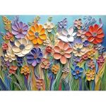MINIWAN 3D Embossed Quilling Paper Art Wild Flowers 1000 Piece Jigsaw Puzzle for Adults, Muted Color Floral Paper Quilling Jigsaw Puzzle, Gift for Flower & Modern Art Lovers 27.5x19.7 Inch