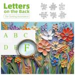 MINIWAN 3D Embossed Quilling Paper Art Wild Flowers 1000 Piece Jigsaw Puzzle for Adults, Muted Color Floral Paper Quilling Jigsaw Puzzle, Gift for Flower & Modern Art Lovers 27.5x19.7 Inch