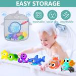 GZHFMUS No Hole Mold Free Baby Bath Toys for Kids Ages 1-3,Water Toys for Babies and Toddlers,Ocean Animal Bath Toys for Bathtub,Shower,Beach, Pool,Water Table,Boys Girls Gifts with Storage Bag
