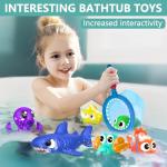 GZHFMUS No Hole Mold Free Baby Bath Toys for Kids Ages 1-3,Water Toys for Babies and Toddlers,Ocean Animal Bath Toys for Bathtub,Shower,Beach, Pool,Water Table,Boys Girls Gifts with Storage Bag