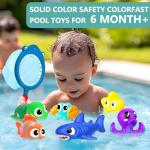 GZHFMUS No Hole Mold Free Baby Bath Toys for Kids Ages 1-3,Water Toys for Babies and Toddlers,Ocean Animal Bath Toys for Bathtub,Shower,Beach, Pool,Water Table,Boys Girls Gifts with Storage Bag