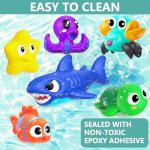 GZHFMUS No Hole Mold Free Baby Bath Toys for Kids Ages 1-3,Water Toys for Babies and Toddlers,Ocean Animal Bath Toys for Bathtub,Shower,Beach, Pool,Water Table,Boys Girls Gifts with Storage Bag