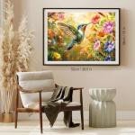 500 Piece Puzzle for Adults Clearance, Spring & Summer Hummingbird Jigsaw Puzzle, Nature Floral Puzzles for Adults and Teens, Relaxing Bird Puzzle Gift, 20.5 x 15 in