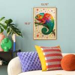 BenBen Puzzles for Adults 500 Pieces, Floral Chameleon Jigsaw Puzzles with Patterns on Back, Challenging Animal Puzzle for Family Game Night, Home Décor