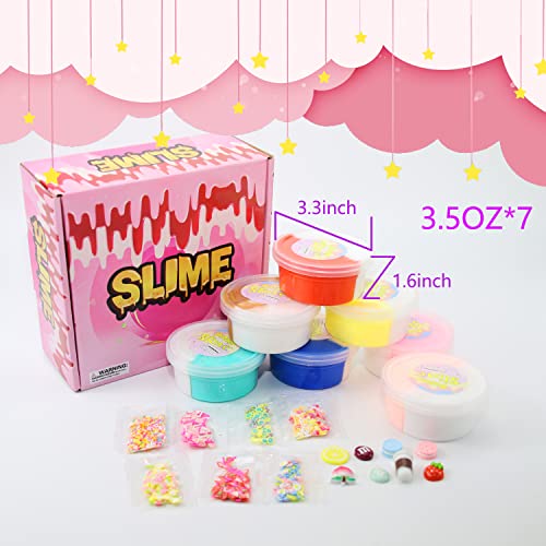 Brehenzo Dual Color Butter Slime Kit, 7 Packs