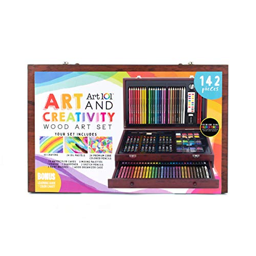 142 Pc Art Set with Wood Carrying Case