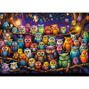 TangComplete - Owl Family Puzzles for Adults 1000 Pieces, Jigsaw Puzzles for Adults 1000 Piece, Challenging Game Toys, Impossible Puzzle, Family Decoration Puzzle