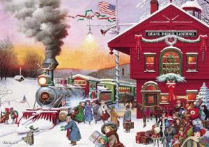 Buffalo Games - Charles Wysocki - Whistle Stop Christmas - 500 Piece Jigsaw Puzzle For Adults -Challenging Puzzle Perfect for Game Nights - Finished Size is 21.25 x 15.00