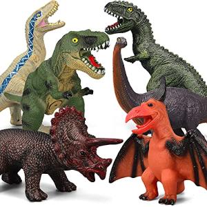 Gzsbaby 6 Piece Jumbo Dinosaur Toys for Kids 3-5 and Toddlers, Large Soft Dinosaur Toys for Lovers - Perfect Party Favors, Birthday Gifts
