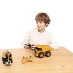 JOYIN 2 PCS Remote Control Construction Vehicle Toy Set, Friction-Powered RC Excavator & RC Dump Truck with Lights and Sounds for Imaginative Play, Christmas Birthday Gifts for Toddlers Boys Girls
