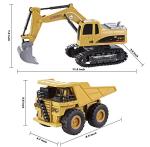 JOYIN 2 PCS Remote Control Construction Vehicle Toy Set, Friction-Powered RC Excavator & RC Dump Truck with Lights and Sounds for Imaginative Play, Christmas Birthday Gifts for Toddlers Boys Girls