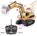 JOYIN 2 PCS Remote Control Construction Vehicle Toy Set, Friction-Powered RC Excavator & RC Dump Truck with Lights and Sounds for Imaginative Play, Christmas Birthday Gifts for Toddlers Boys Girls