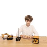 JOYIN 2 PCS Remote Control Construction Vehicle Toy Set, Friction-Powered RC Excavator & RC Dump Truck with Lights and Sounds for Imaginative Play, Christmas Birthday Gifts for Toddlers Boys Girls