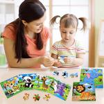Puzzles for Kids Ages 3-5 Toddler Wooden Toys Montessori Learning Education Preschool Sets Games for Boy Girl 3 4 5+ Years Old, Pack of 6 (20 Pieces)