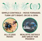 Terra by Battat – Remote Control Tarantula for Kids with LED Eyes – Realistic Spider Toy with Moving Legs, Fast Speed & 360° Spin – Blue RC Animal for Boys & Girls 6+ Years