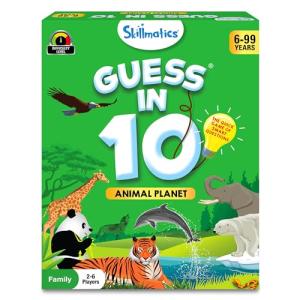 Skillmatics Guess in 10 Animal Planet, Trivia Card Games, Christmas Stocking Stuffers Perfect for Boys, Girls, Kids, Teens, Adults Who Love Animals, Travel Games, Gifts for Ages 6, 7, 8, 9, 10, and Up