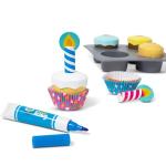 Melissa & Doug Bake & Decorate Wooden Cupcake Kit, with Play Food, Toppings & Play Kitchen Accessories, Preschool Learning Toys for Girls & Boys 3+