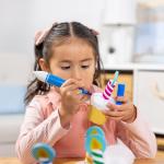 Melissa & Doug Bake & Decorate Wooden Cupcake Kit, with Play Food, Toppings & Play Kitchen Accessories, Preschool Learning Toys for Girls & Boys 3+