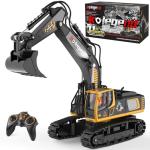 kolegend Remote Control Excavator Toy 16 Inch, 9 Channel RC Construction Vehicles Hydraulic Haulers Digger Toys Gift for 6 7 8 9 10 Years Old Kids Boys