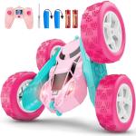 cosone Remote Control Car Pink RC Cars for Girls, RC Stunt Cars with 4WD Double-Sided Driving 360° Flips Rotating, Outdoor Toys for Kids Age 6 7 8 Christmas Stocking Stuffers Birthday Gifts